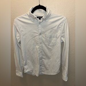 Express Women’s XS Baby Sky Blue Classic Button Down Casual Shirt Pocket